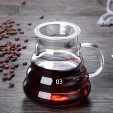 800ml Heat Resistant Glass Coffee Pot Pour Over Cloud Drip Kettle V Spout