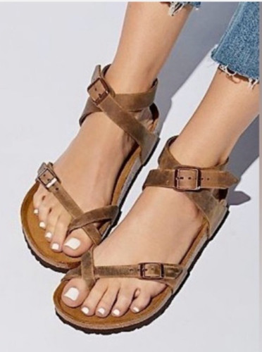 Birkenstock yara brown leather - birkenstock,
