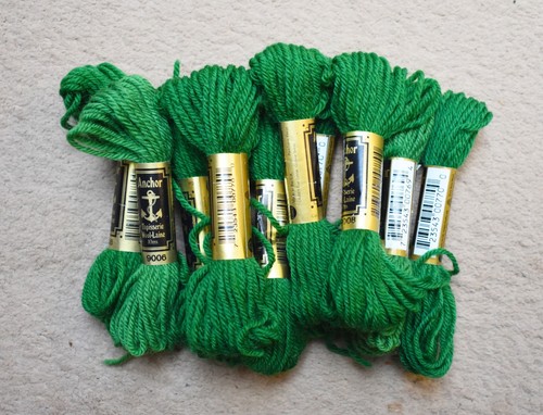 Green anchor tapestry - green, wool