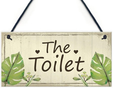 Shabby Chic Toilet Sign Door Plaque Bathroom Sign Bathroom Accessories Home Deco