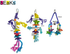 3 PACK EXPLORER MINI MIX MEDIUM PARROT PARAKEET CAGE BIRD HANGING TOYS CALCIUM
