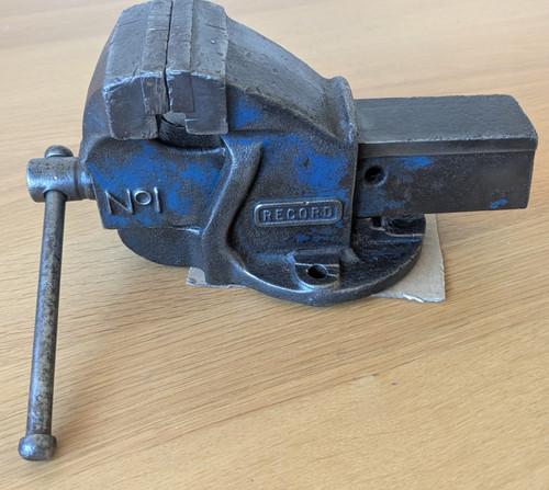 Vintage record bench vice - vintage, no