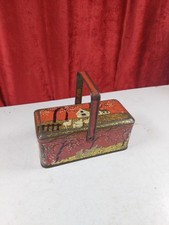 Vintage French Childs Lunchbox Tin With Handle