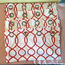2 Pr Curtains White Trellis