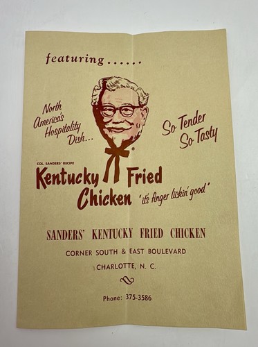 Vintage 1950s 1960s - kfc, paper