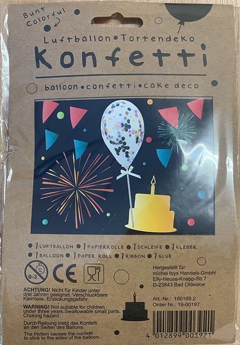 Konfetti latex balloons straw - konfetti,