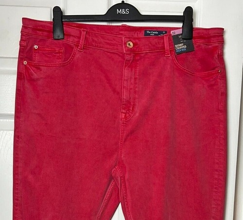 Ladies jeans bright coral - m&s,