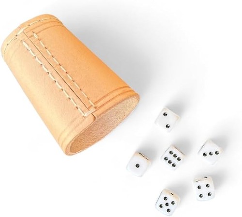 Leather dice cup - cup, genuine