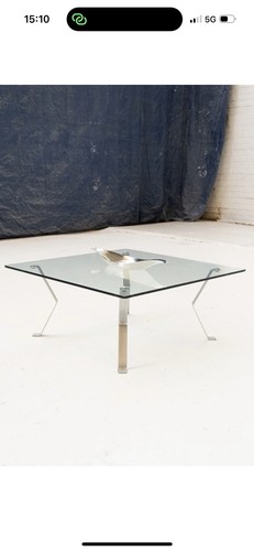 Modernist glass chrome - chrome, table