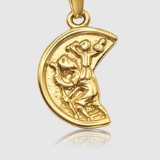 Saint Christopher Christ Religious Jesus Christ Broken Pendant Necklace-18k Gold