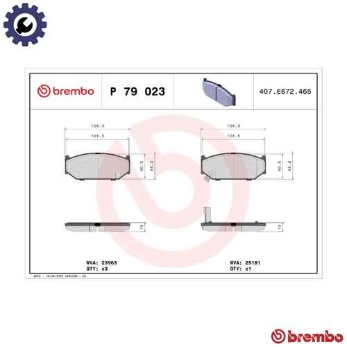 Brake pad set disc - p, 79
