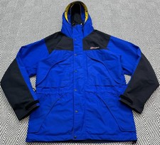 MENS VINTAGE BERGHAUS MERA PEAK GORETEX JACKET BLUE YELLOW COAT SIZE S HIKING