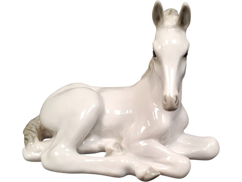 Vintage white porcelain horse - porcelain,