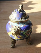 19th Century Chinese Cloisonne Enamel Incense Burner