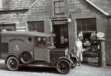 Drymen Post Office Postmistress c1935 Glasgow, B&W Image Printed Photo Postcard