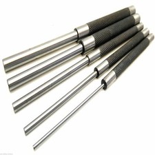 5Pc LONG HEAVY DUTY STEEL 8" PARALLEL PIN PUNCH FLAT CENTRE 3mm - 9mm ROLL NAIL