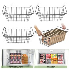 4x Freezer Wire Baskets Kitchen Storage Organizer For Chest and Upright Freezer