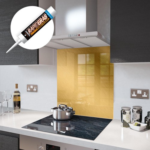 Glass splashbacks brushed - brushed, gold