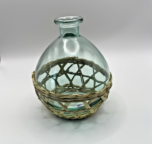 Vintage clear glass bottle - glass,