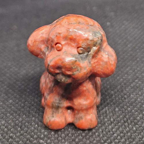 Red jasper carved - carved, dog