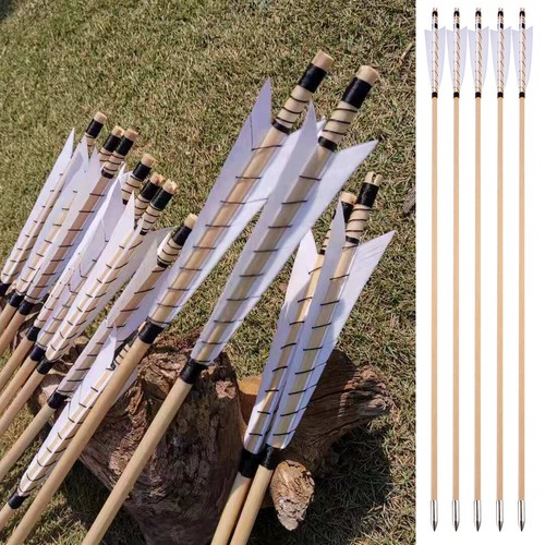 Wooden arrows feathers - 32",