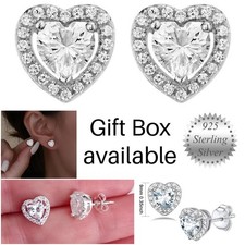 9mm Heart Halo Stud Earrings *