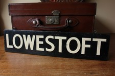 Antique Lowestoft Destination Sign. Suffolk Train Railway Station Sign. c1930