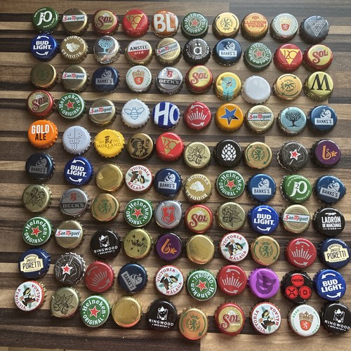 100 mixed bottle caps - caps, for