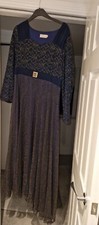 Beautiful Long Sleeve Sequin Maxi Dress Debenhams. Size LARGE Gorgeous NAVY BLUE