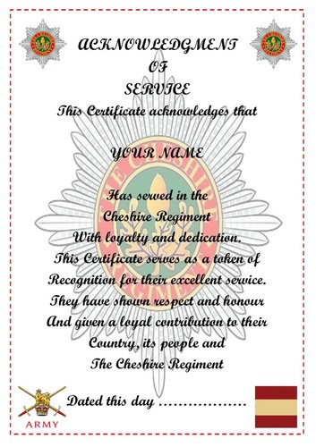 The cheshire regiment - the,