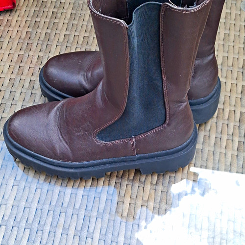 Primark brown leather chelsea - leather,