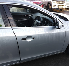 2014 VOLVO S60 D4 DRIVERS SIDE FRONT RIGHT DOOR - ELECTRIC SILVER         (BARE)