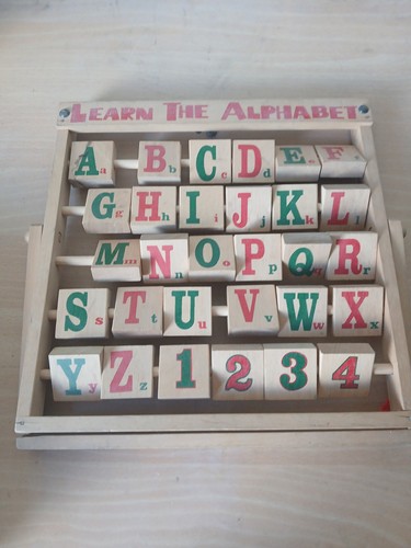 Vintage wooden alphabet abacus - vintage,