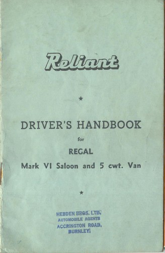 Reliant regal original drivers - reliant,