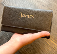 Handmade Personalised Real Leather Brown Tobacco Pouch Birthday Christmas Gift