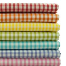 Gingham Polycotton Fabric 1/8" & 1/4" Check Material 45" Dress Crafts Uniform