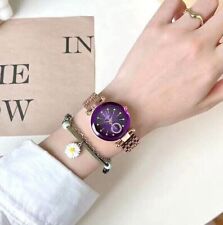 Ladies Luxury Quartz Wristwatch Rose Gold Stainless Steel Elegant Watch 