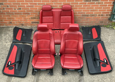 BMW E88 1 Series Cabriolet 06-2013 Red Leather Msport Interior Seats Door Cards