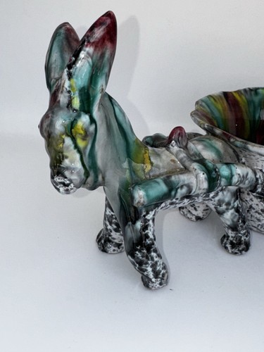 Vintage italian pottery donkey - vintage,