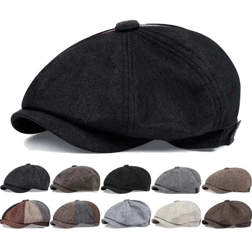 Men cotton newsboy - cotton, flat