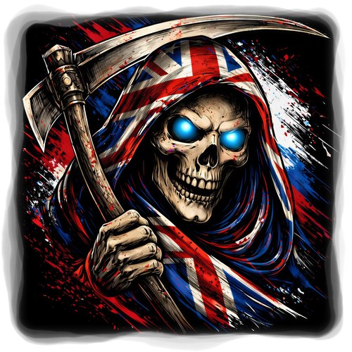 Grim reaper union jack flag - jack,