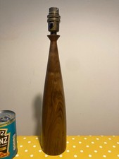 Danish Teak Table Lamp base mcm solid turned elegant for rewiring vgc 