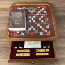 Franklin Mint SCRABBLE Collector's Edition Set Gold Plated Tiles - Dictionary ++