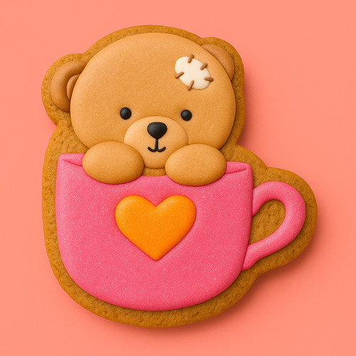 8cm teddy bear heart - 8cm,