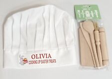 Chefs Hat and Kids Cooking Set, Ideal For Easter - Free Personalisation