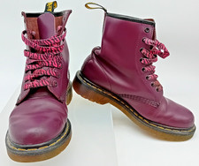 DR. MARTENS Women's Size 5 EU 38 Purple Smooth Leather 1460 8 Hole Lace Up Boots