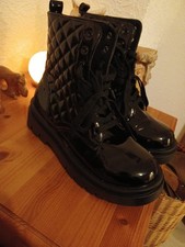 Womens Winter Ankle Boots Black Patent leather Cn 42 UK 6.5 EU 40