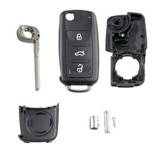 3 Button Flip Key Remote Fob Case for VW Volkswagen Golf MK6 Polo Caddy Beetle
