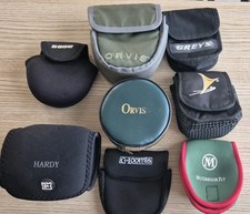 8 FLY REEL POUCHES HARDY ORVIS SAGE GREYS LOOMIS AS PICTURED