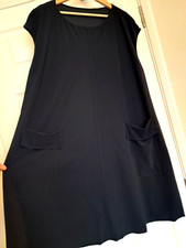 Oska Size 4 UK 16 18 Dress Oversized Relaxed Pockets Dark Blue Black Capsule